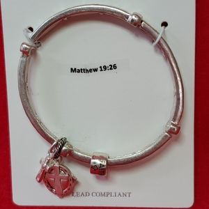 Scripture stretch bracelet Matthew 19:26
